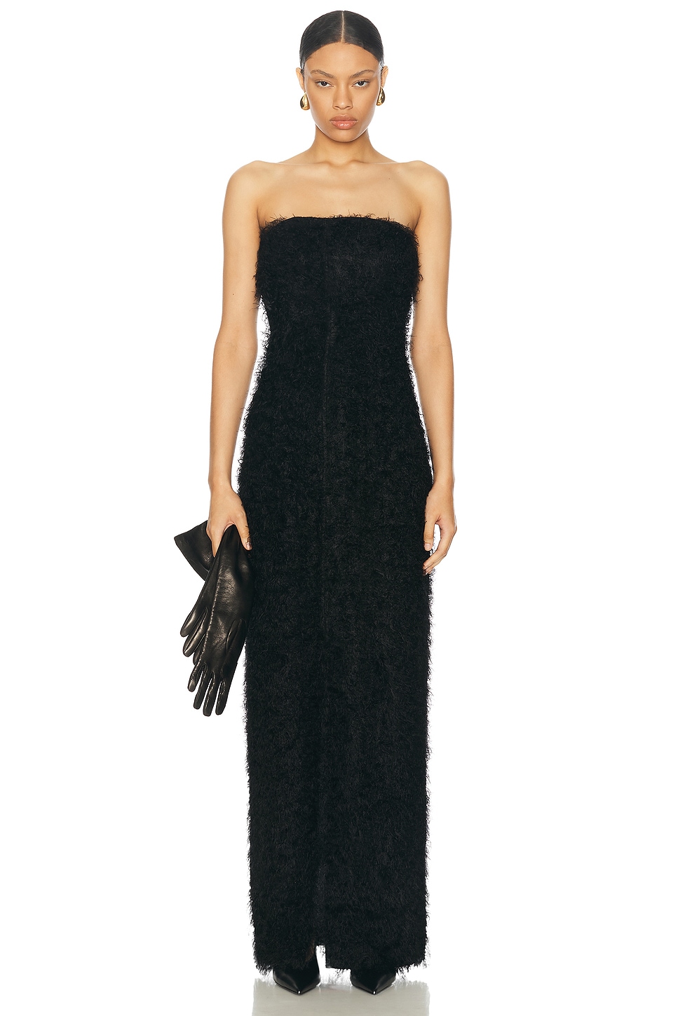 Image 1 of Toteme Strapless Fil Coupe Dress in Black