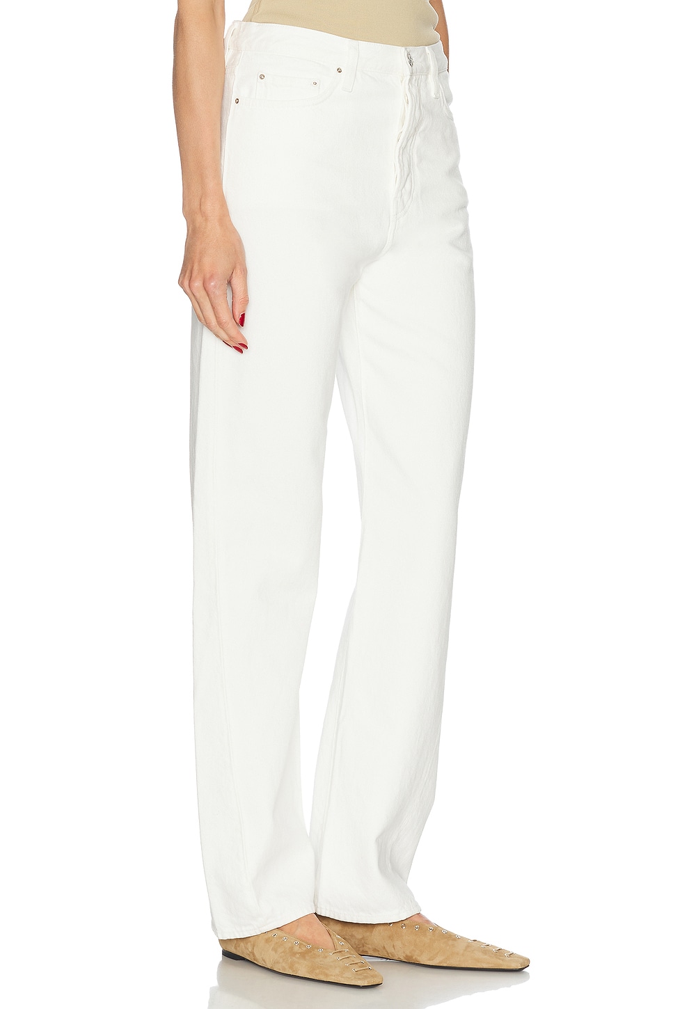 Totême Toteme Twisted Seam Denim Full Length In Off White