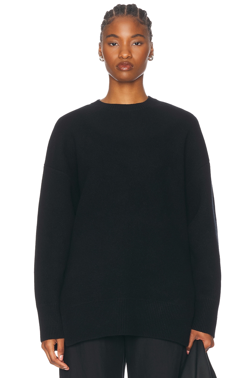 Image 1 of Toteme Double Knit Pullover Sweater in Black