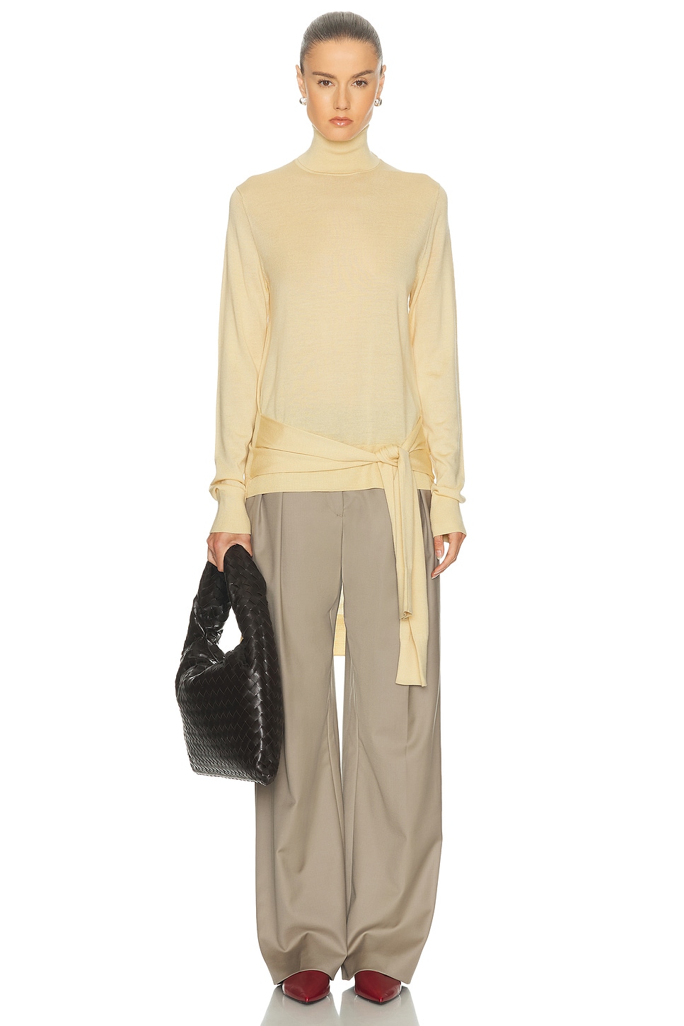 Totême Double-sleeve Turtleneck Sweater In Gold