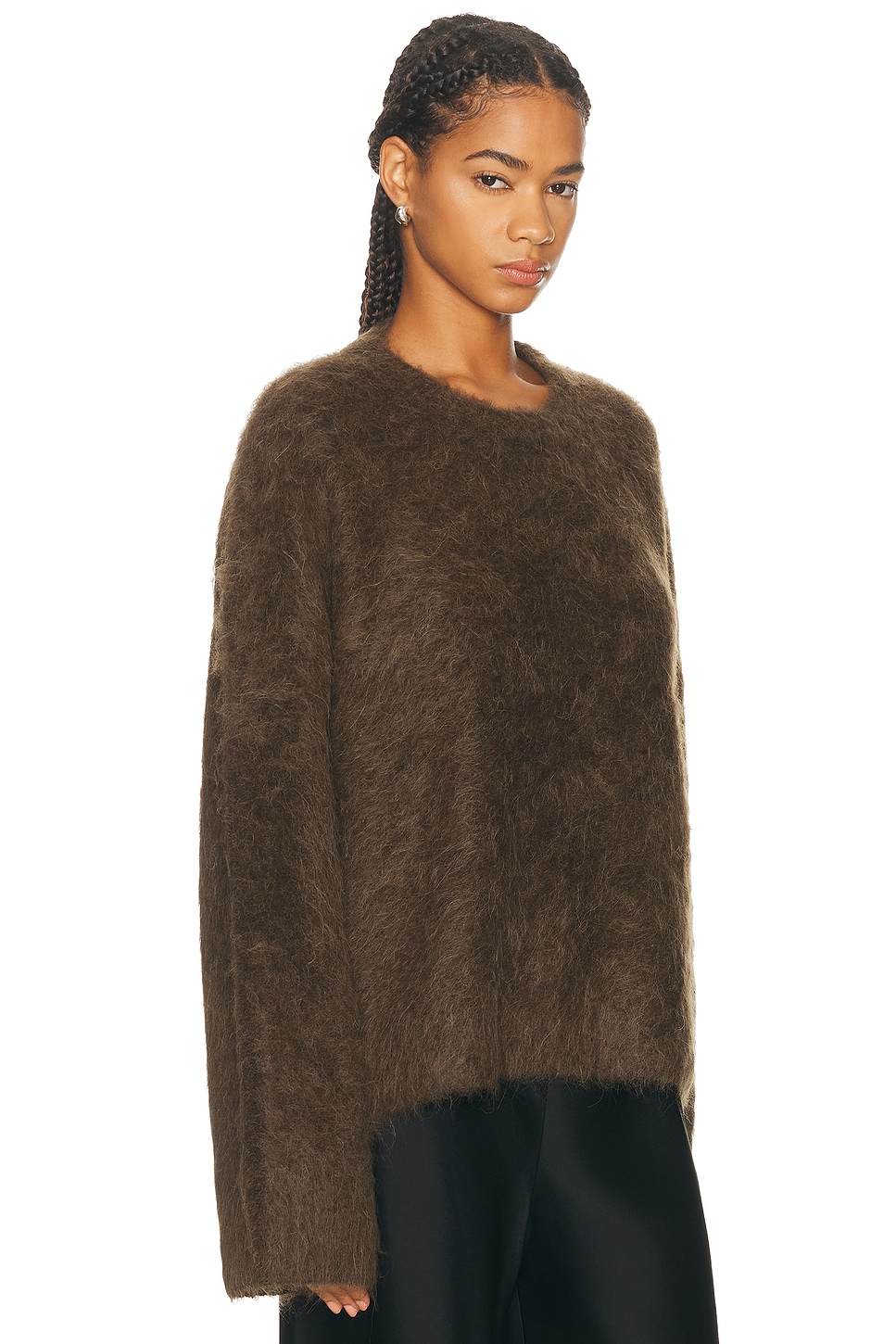 Totême Boxy Alpaca Knit Sweater In Brown
