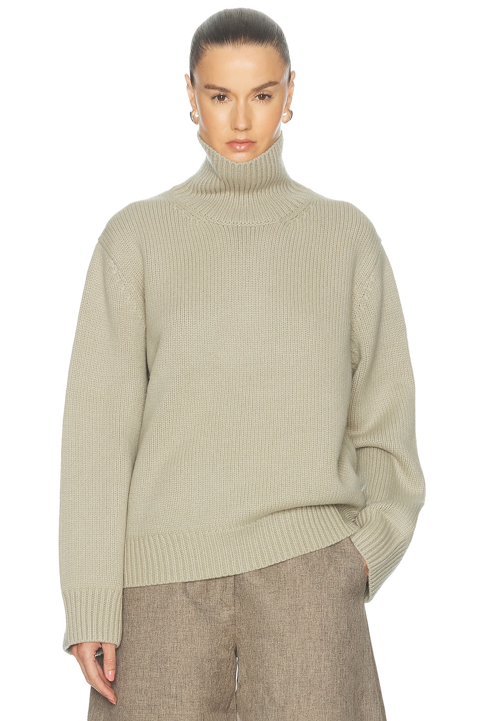 TOTEME Oversized Lambswool Turtleneck Sweater