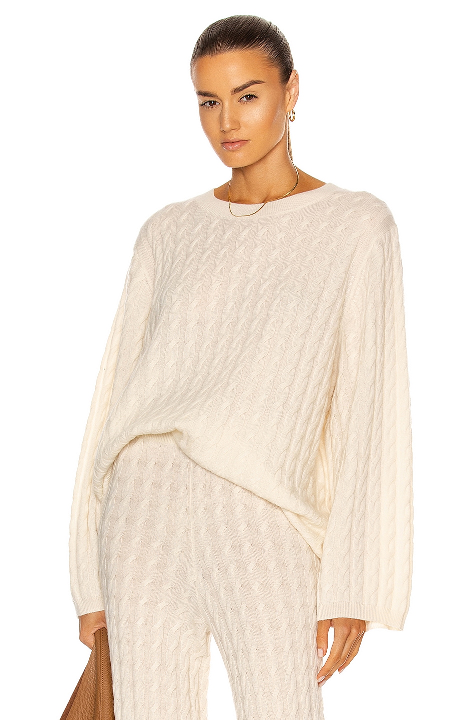 Image 1 of Toteme Cashmere Cable Knit Sweater in Off-White