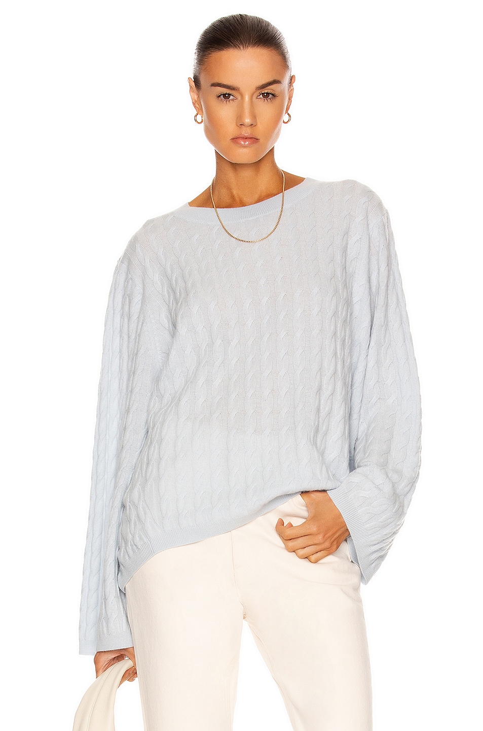 Image 1 of Toteme Cashmere Cable Knit Sweater in Banker Blue