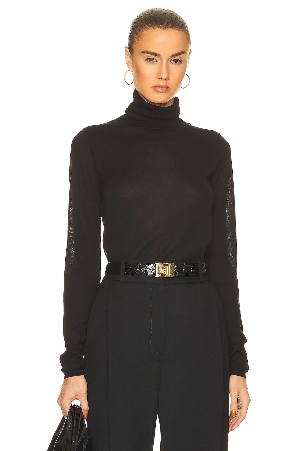 Image 1 of Toteme First Layer Turtleneck Sweater in Black