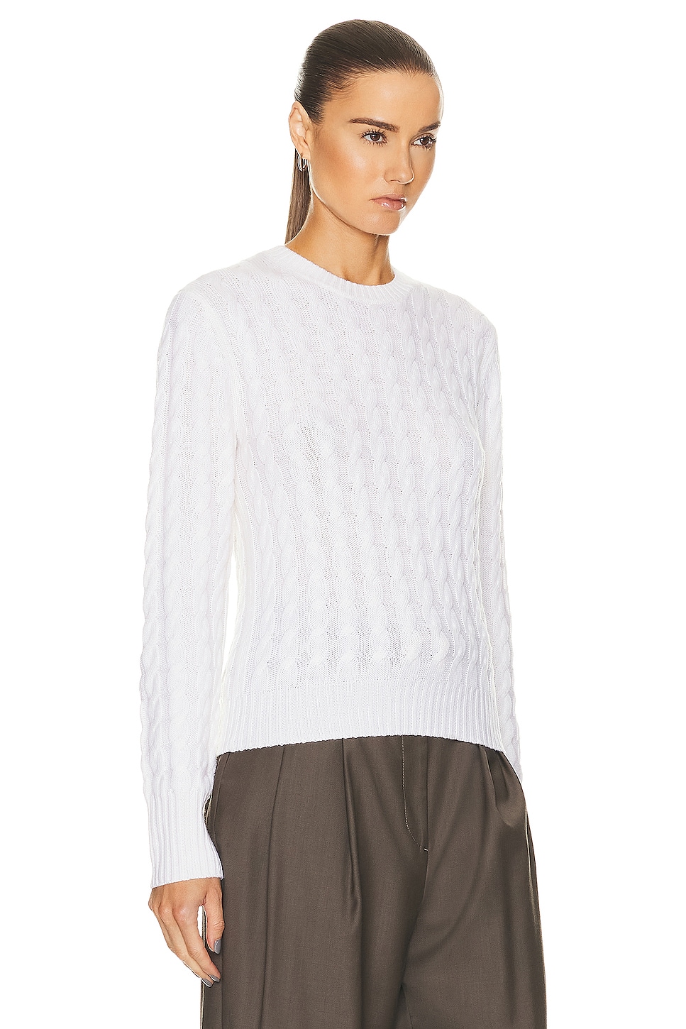 Toteme Petite Cable Knit Sweater in Cream | FWRD