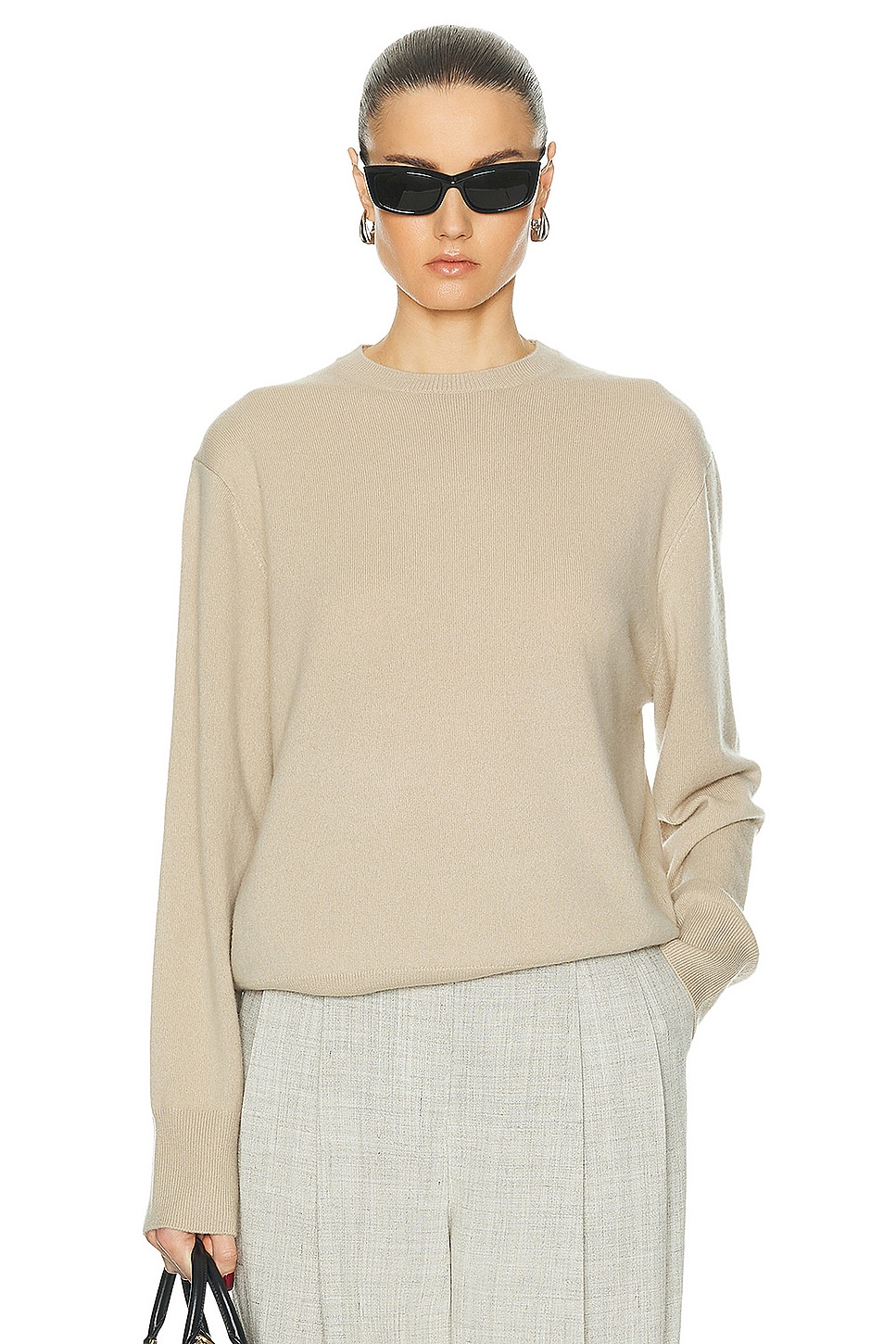 Image 1 of Toteme Crewneck Cashmere Knit Sweater in Fawn