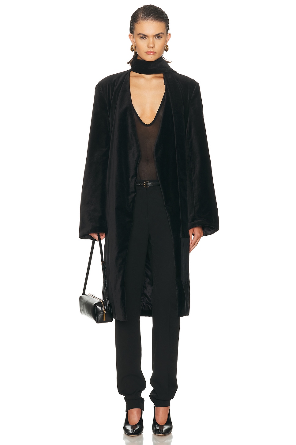 Image 1 of Toteme Smoking Coat in Black