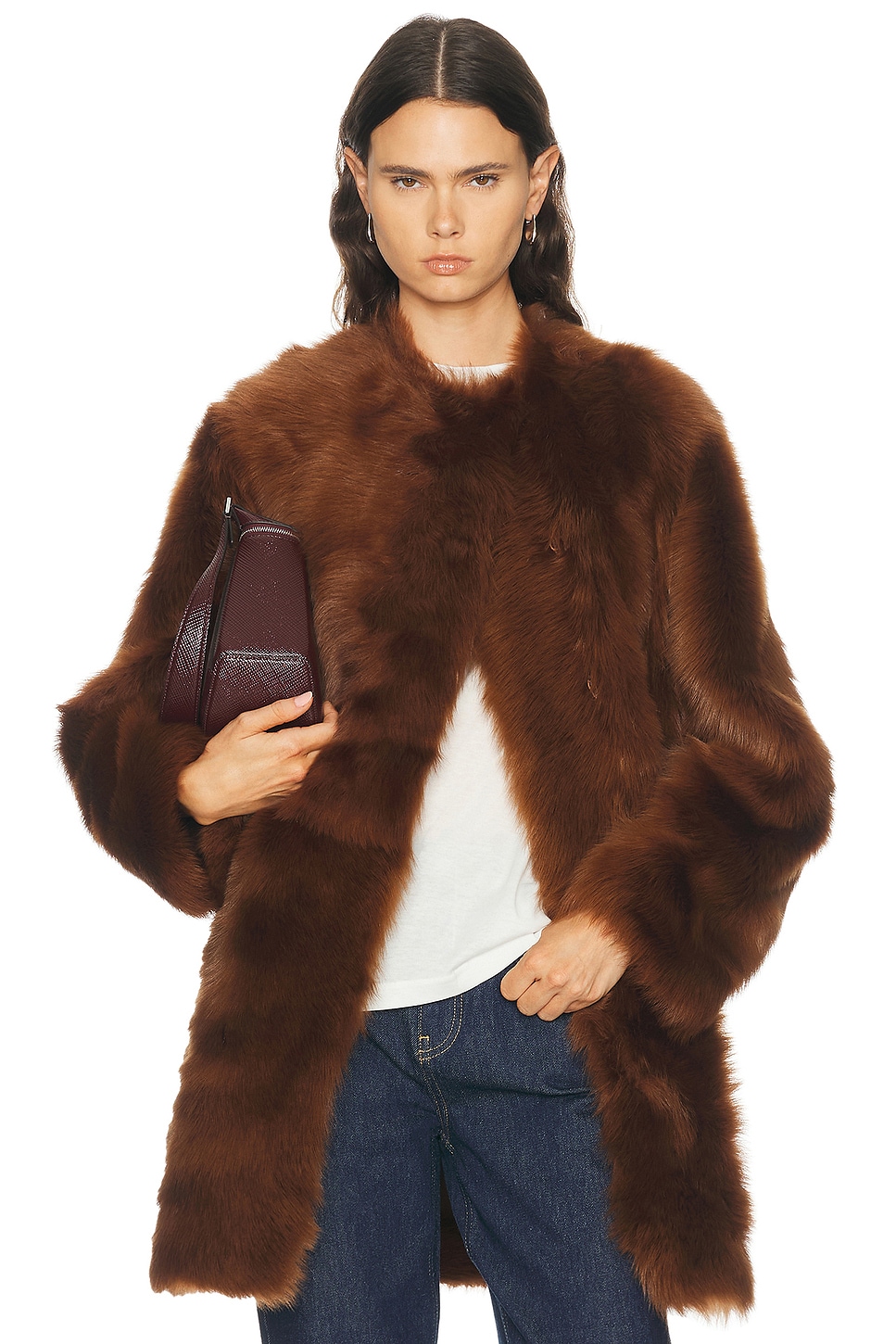 TOTEME Short Silky Shearling Coat