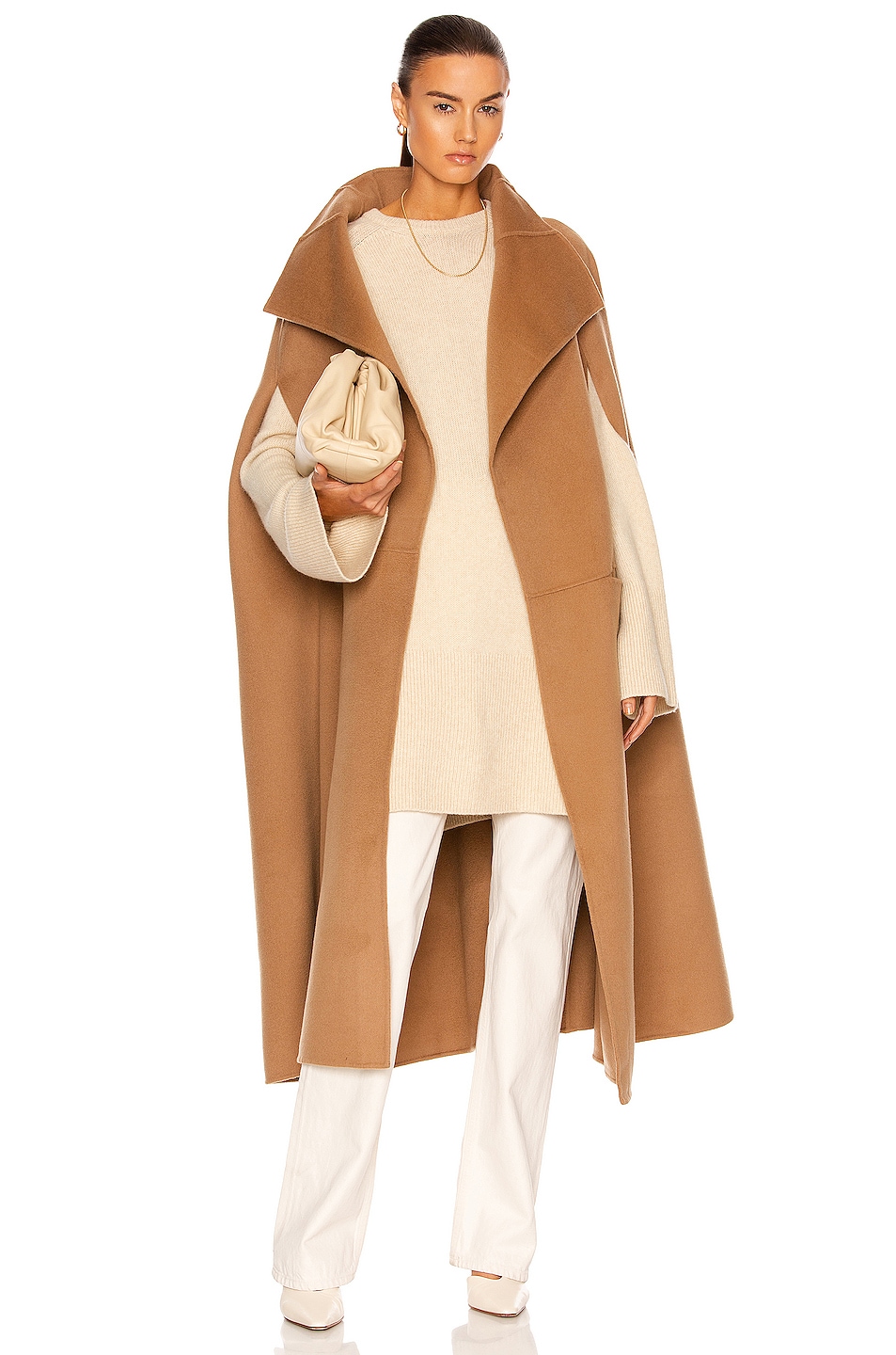 Image 1 of Toteme Signature Wool Cashmere Cape in Camel
