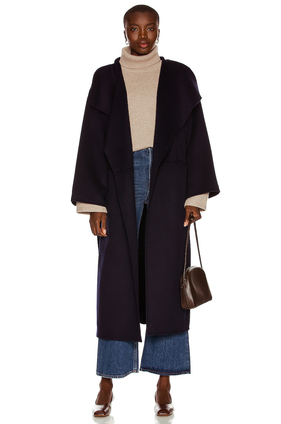 Image 1 of Toteme Signature Wool Cashmere Coat in Navy