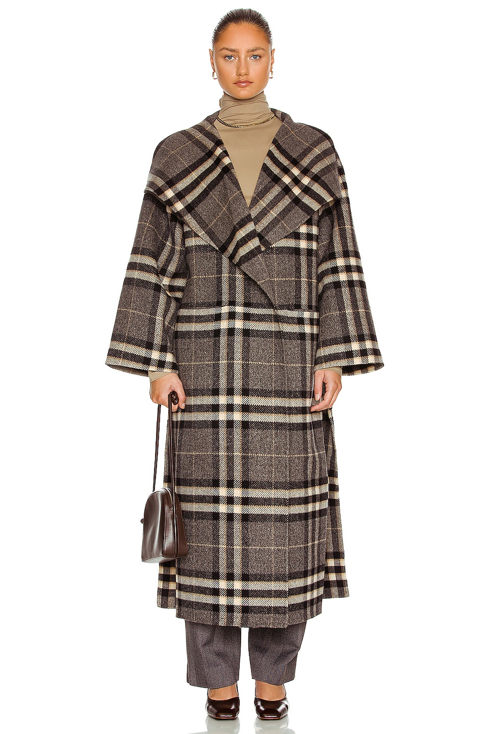 Image 1 of Toteme Signature Double Wool Coat in Check