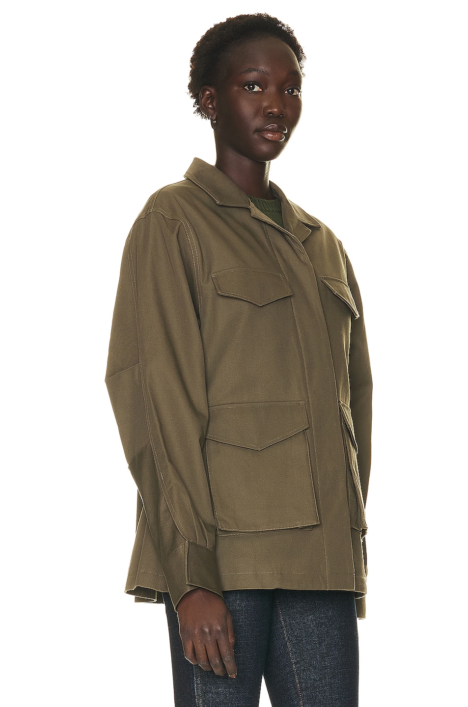 Toteme Army Jacket in Khaki Green FWRD