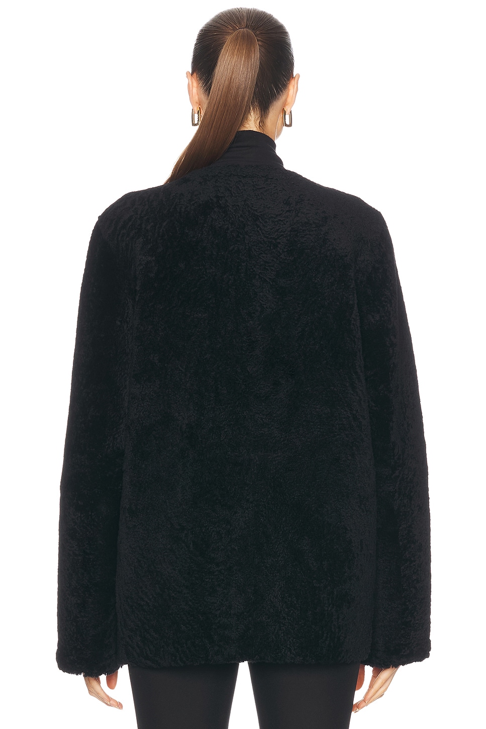 Zipped Teddy Shearling Jacket - Thumbnail 5