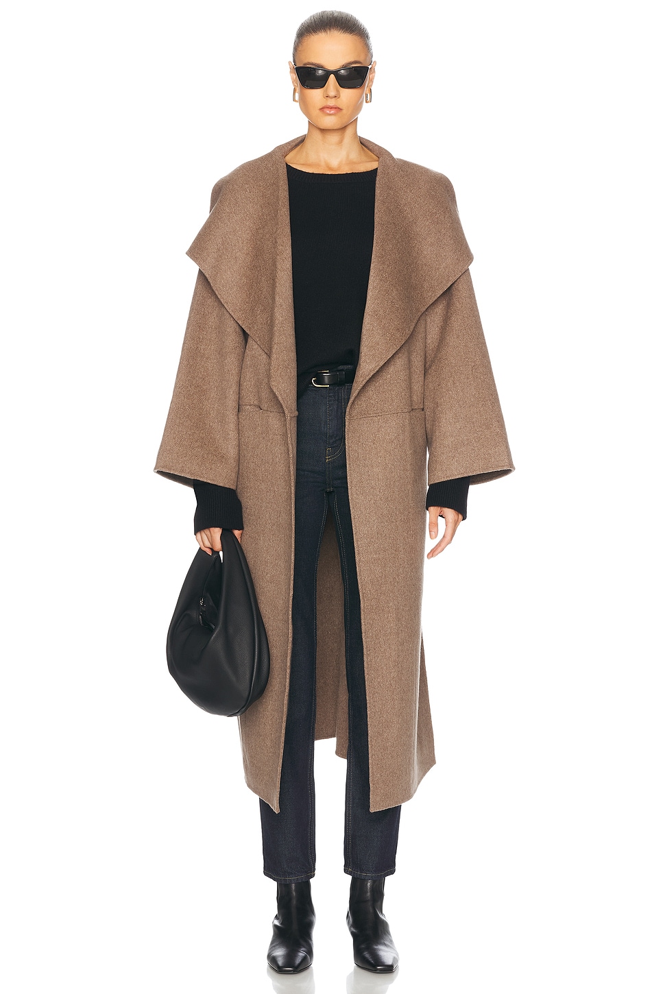 Image 1 of Toteme Signature Wool Cashmere Coat in Oat Melange