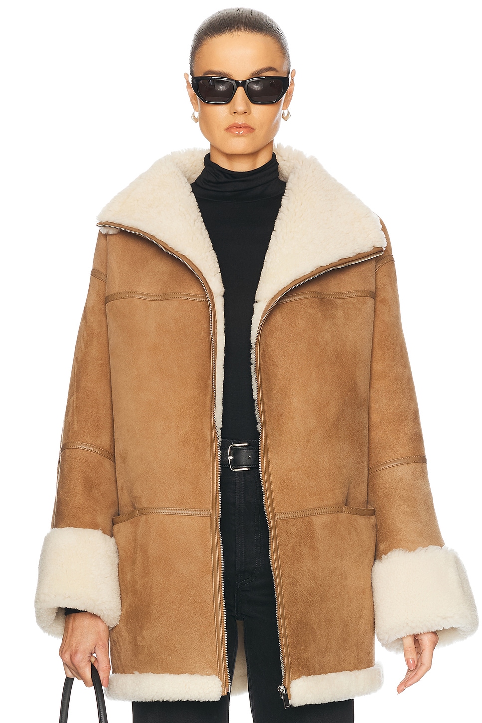 Signature Shearling Jacket in Beige