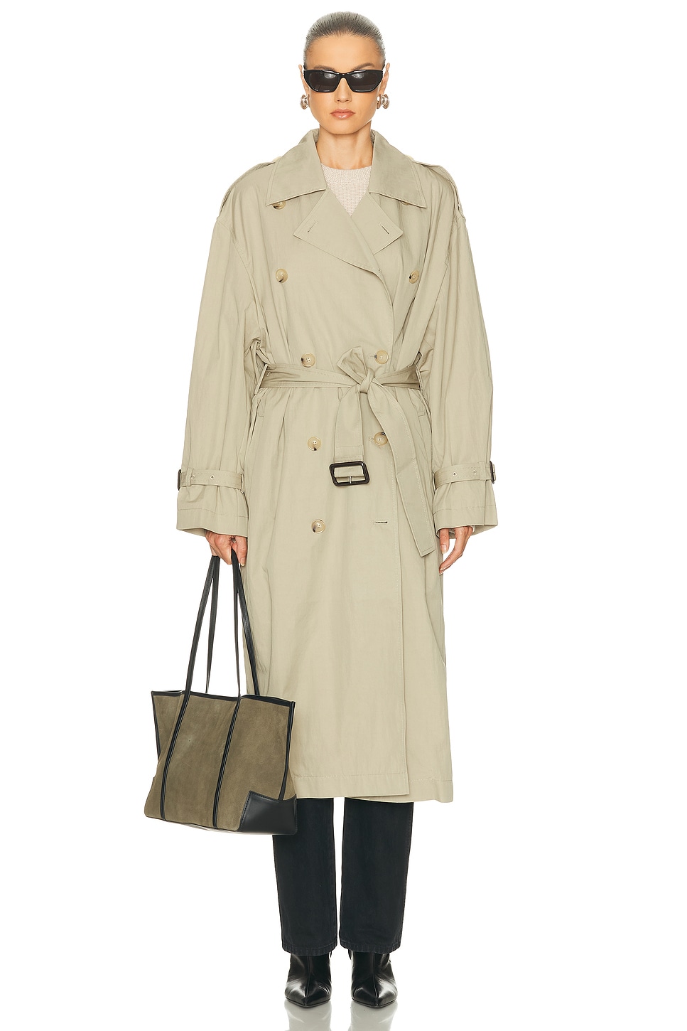 Totême Crisp Summer Trench Coat In Brown