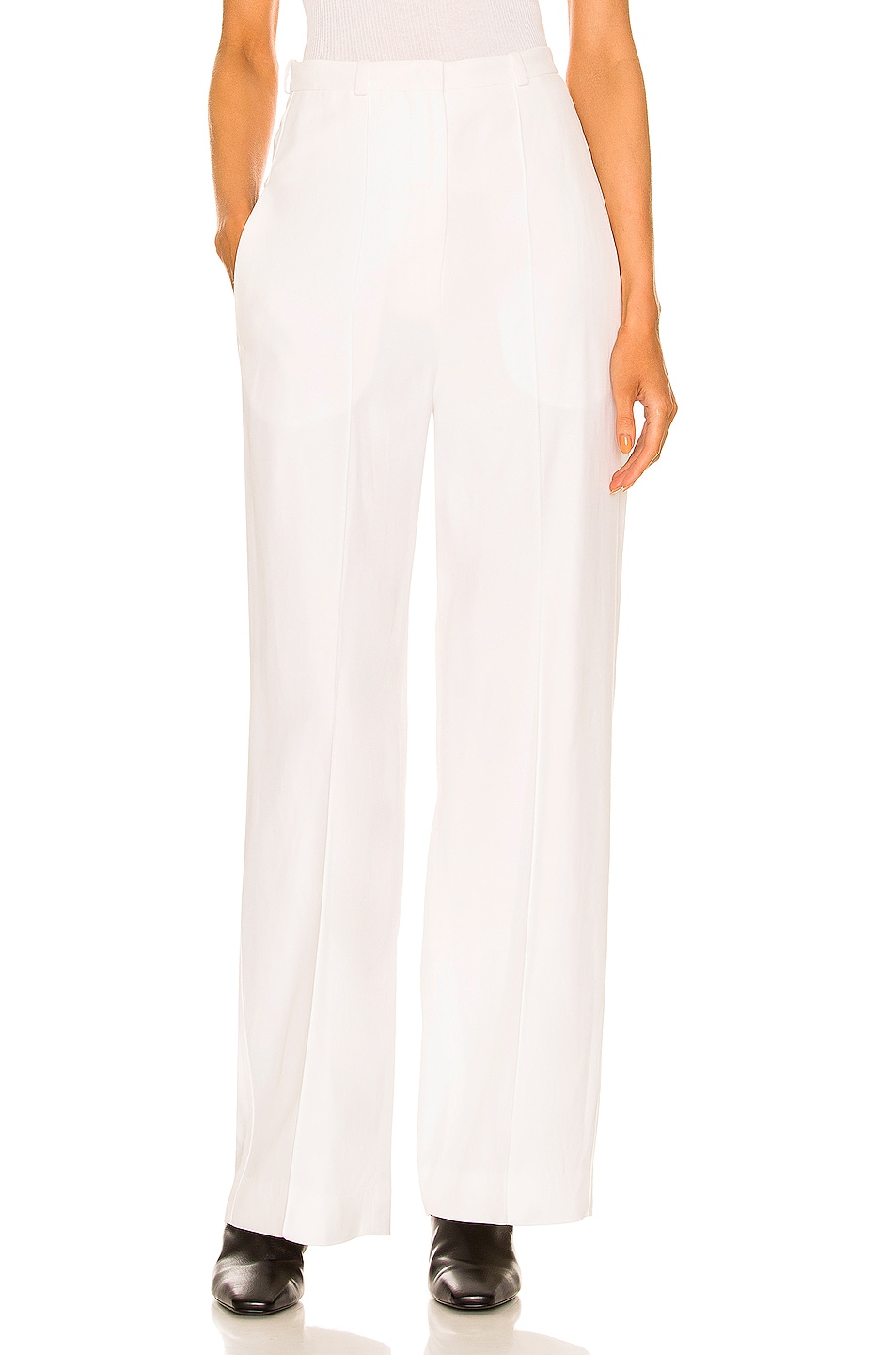 Image 1 of Toteme Wide Suit Trousers in Bone