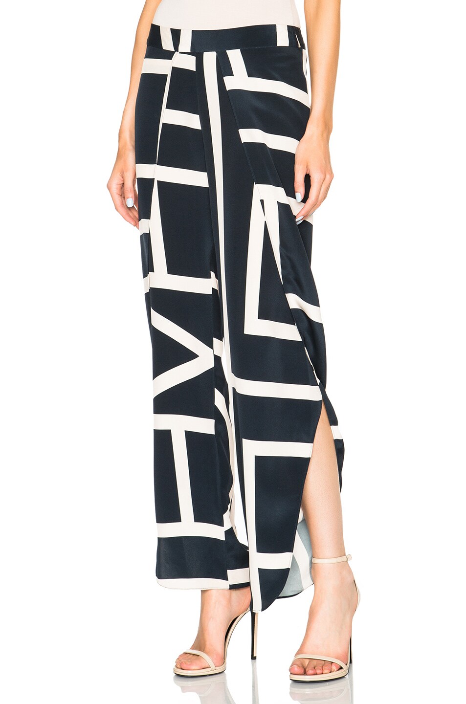 Image 1 of Toteme Toulon Trousers in Creme Print & Navy