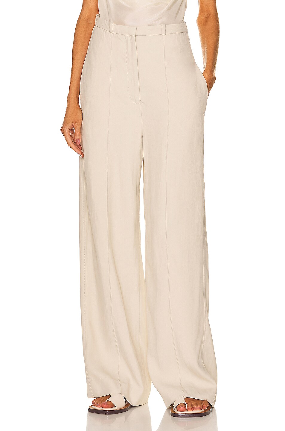 Image 1 of Toteme Wide Suit Trousers in Light Hay