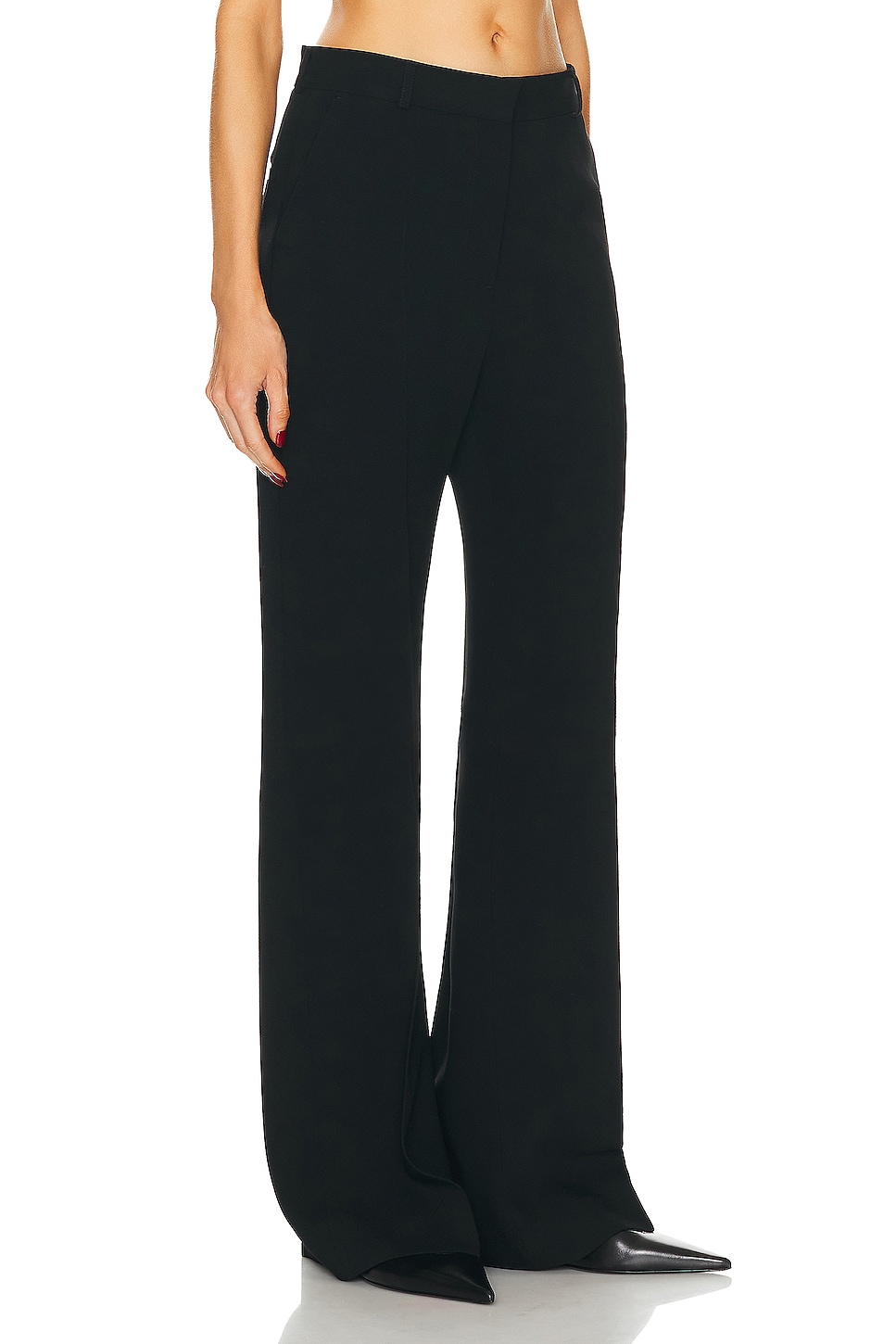 Toteme Flared Evening Trouser in Black | FWRD