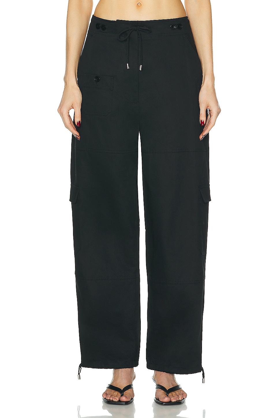 Image 1 of Toteme Cotton Cargo Trouser in Black