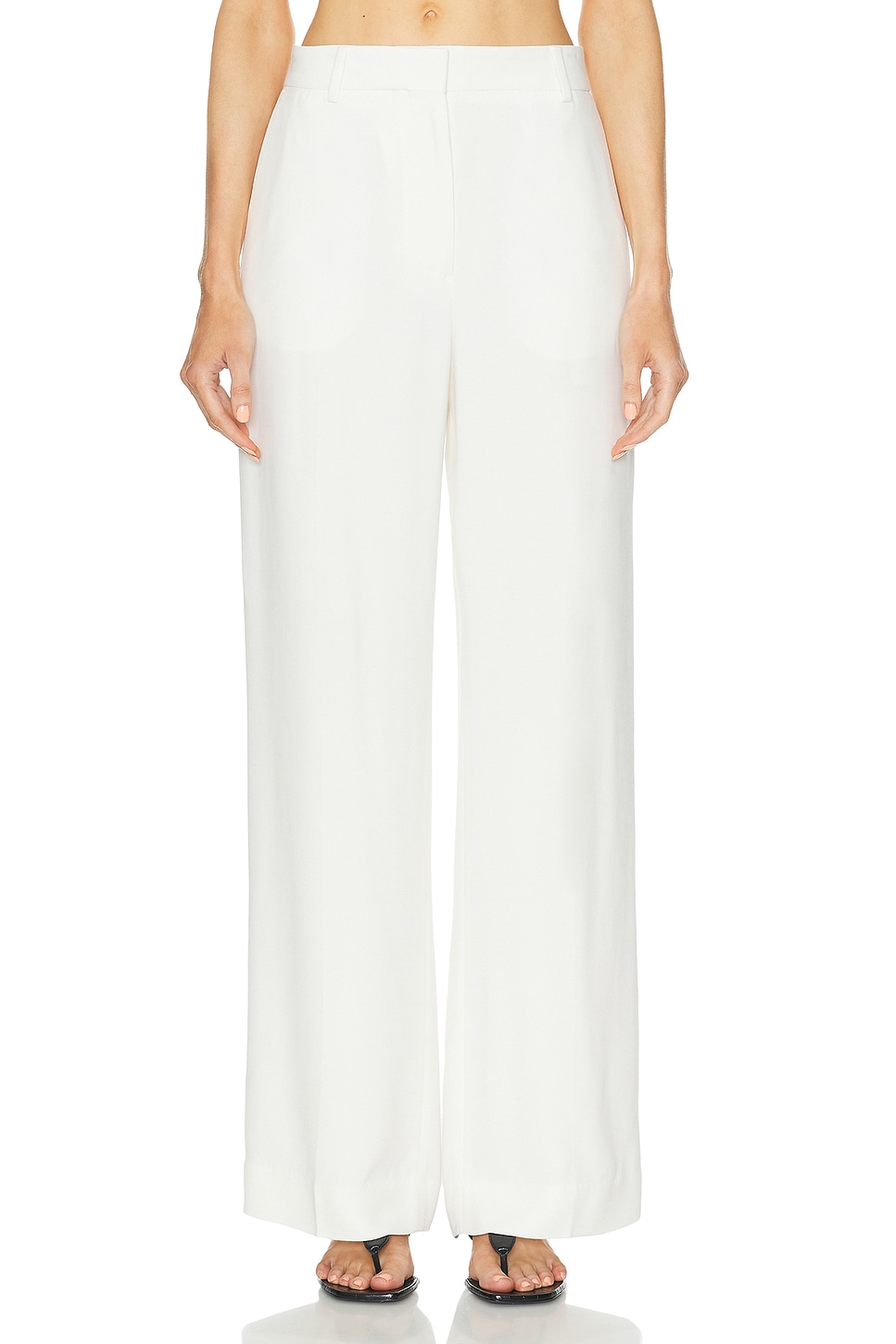 Image 1 of Toteme Relaxed Straight Trouser in White