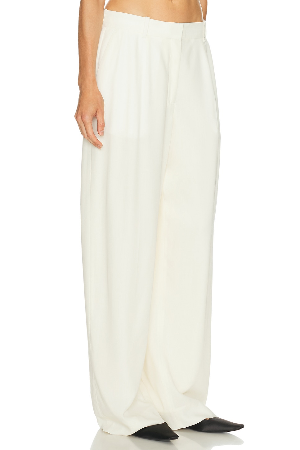 Totême Wide Fluid Trouser In White