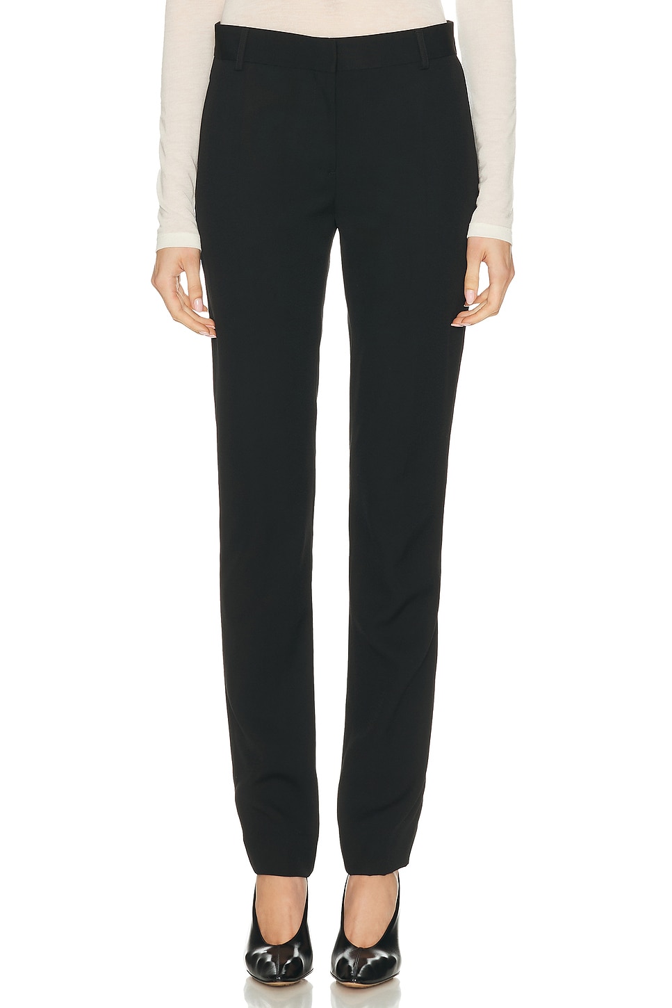 Totême Low-waist Slim Evening Trouser In Black
