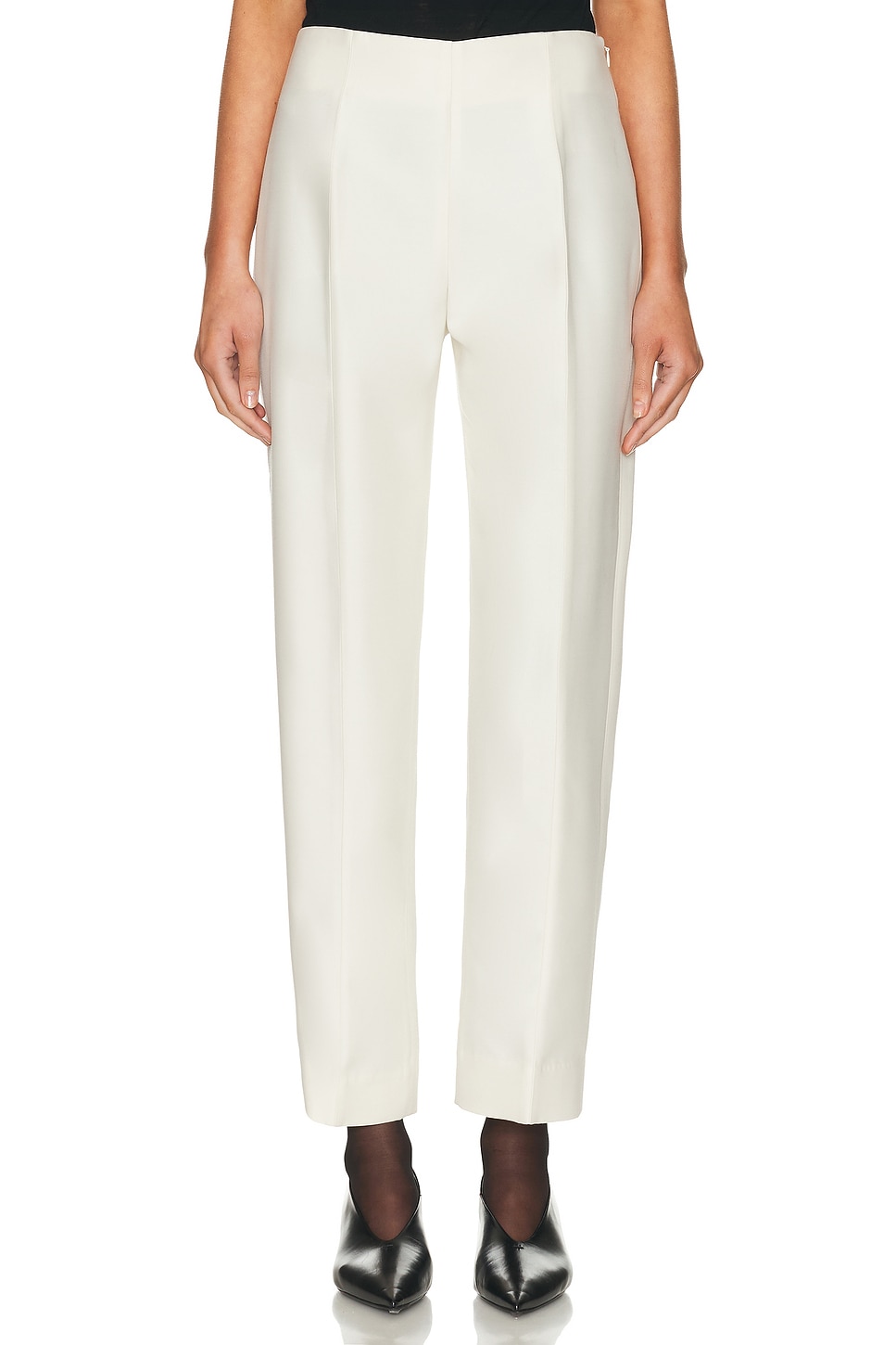 Image 1 of Toteme Slim Evening Trouser in Ecru