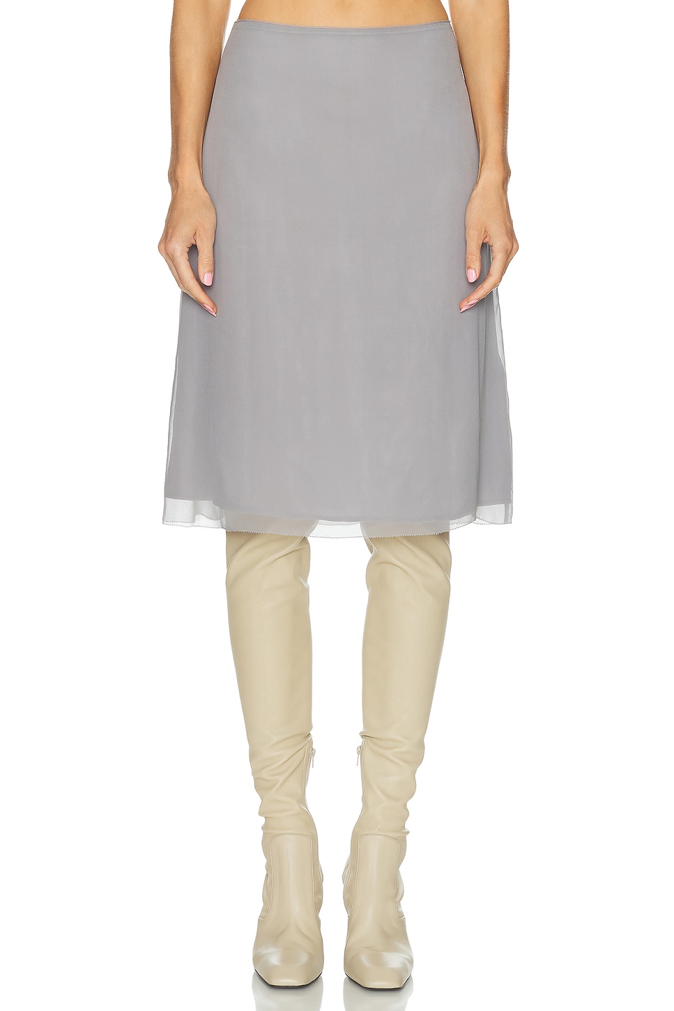 Image 1 of Toteme Chiffon Slip Skirt in Grey