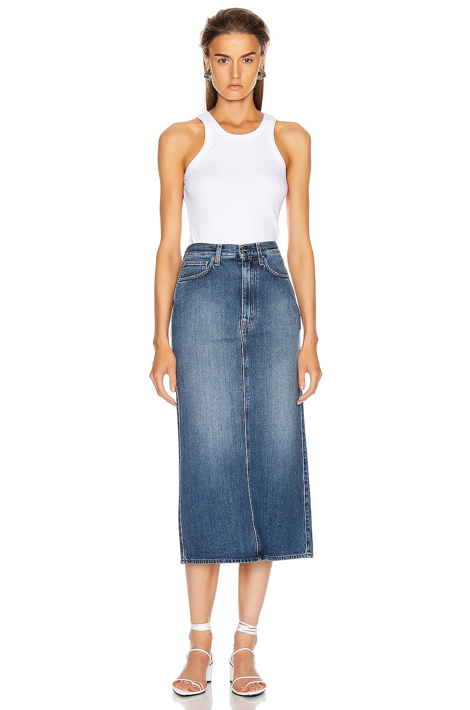 Toteme Bitti Skirt in Washed Blue | FWRD