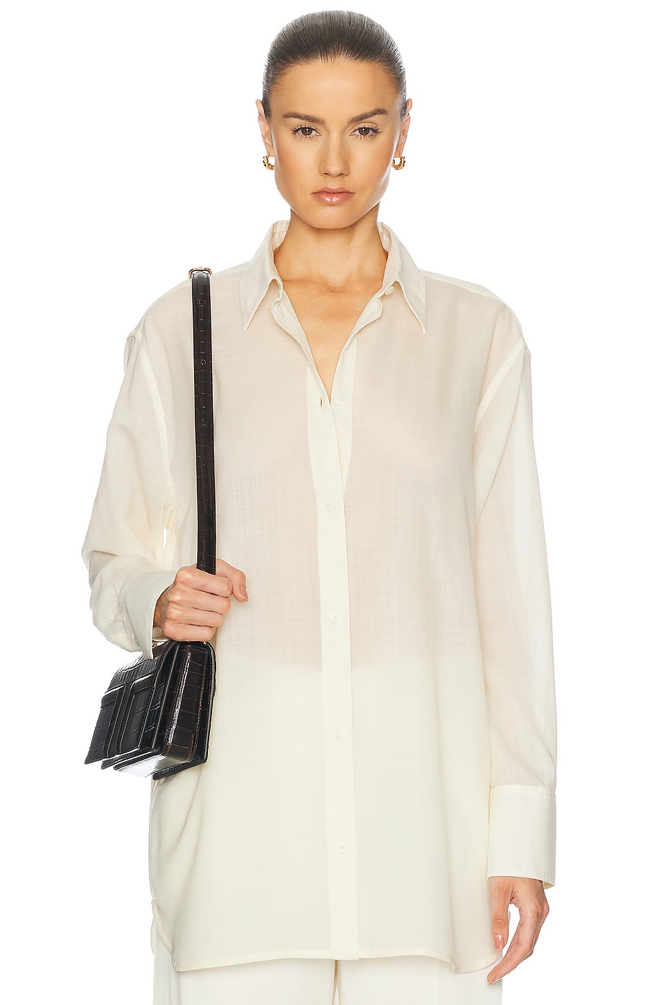 Relaxed Voile Shirt in Ivory