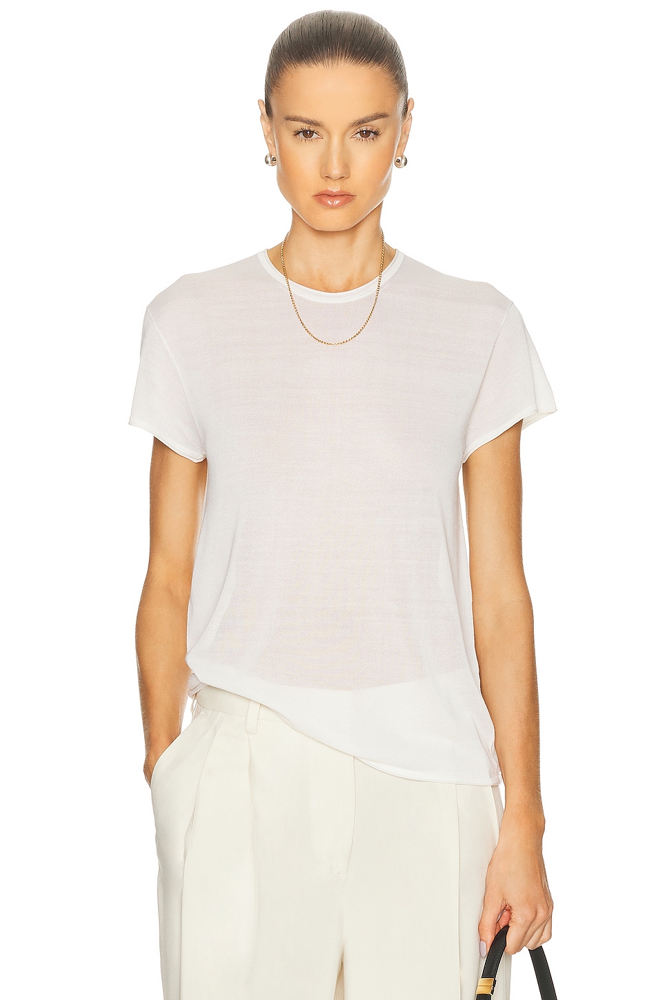 Silk Tee in Ivory