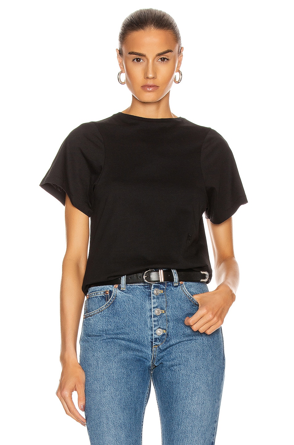 Image 1 of Toteme Curved Seam Tee in Black