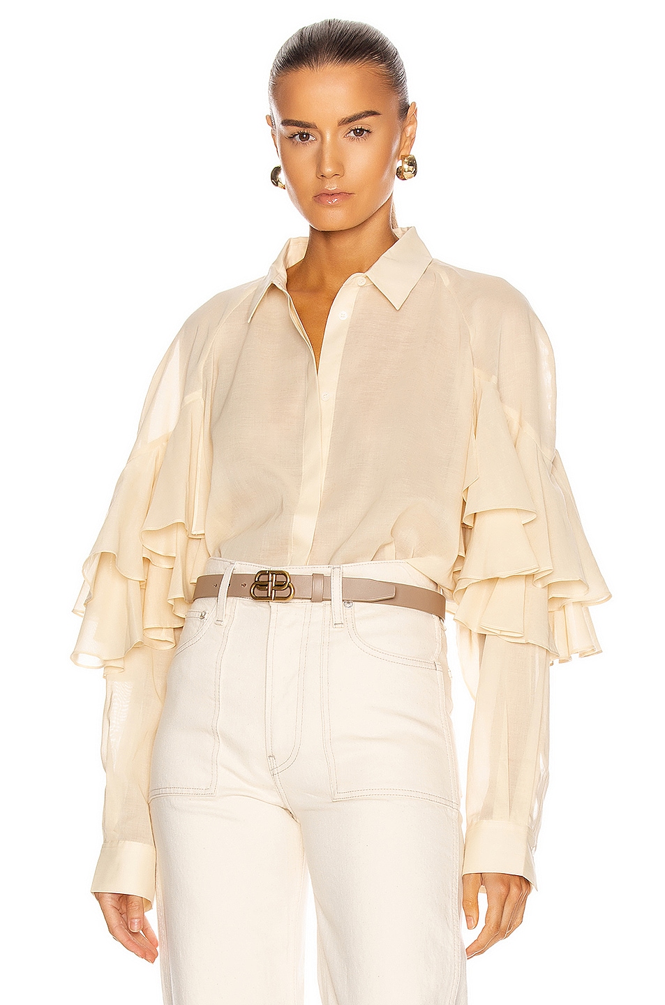 Image 1 of Toteme Locarno Top in Ivory