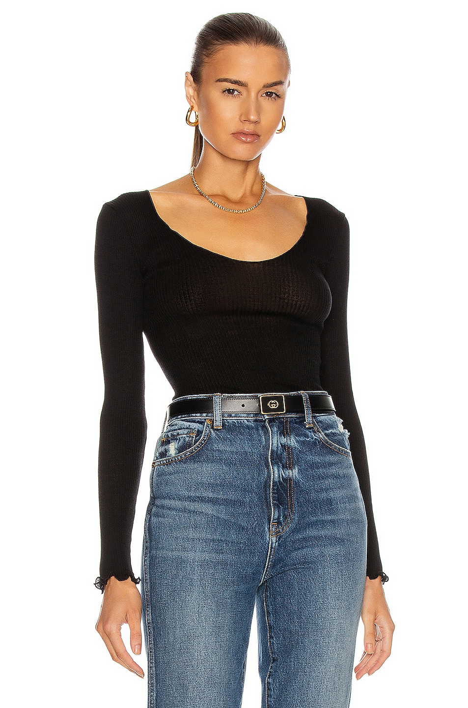 Image 1 of Toteme Vagueira Top in Black