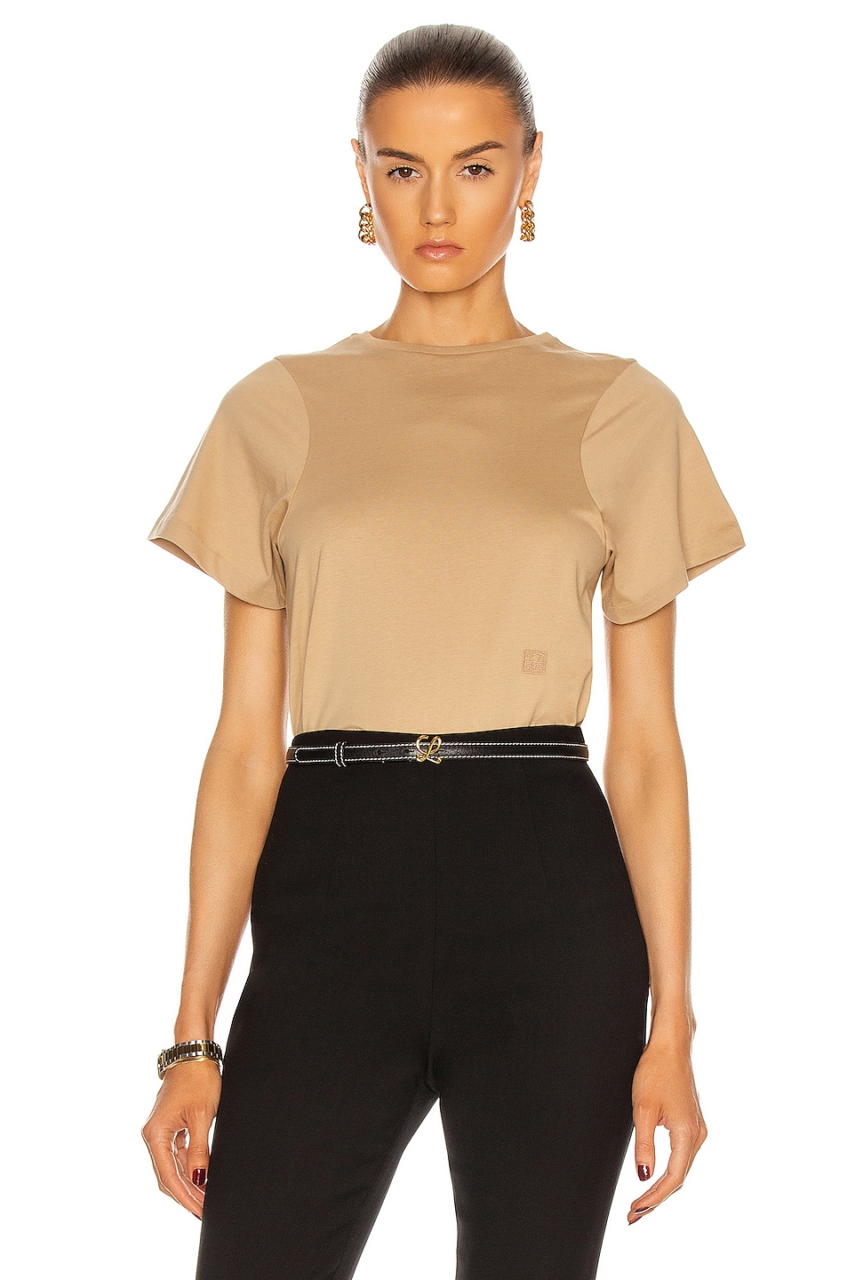 Image 1 of Toteme Curved Seam Tee in Beige