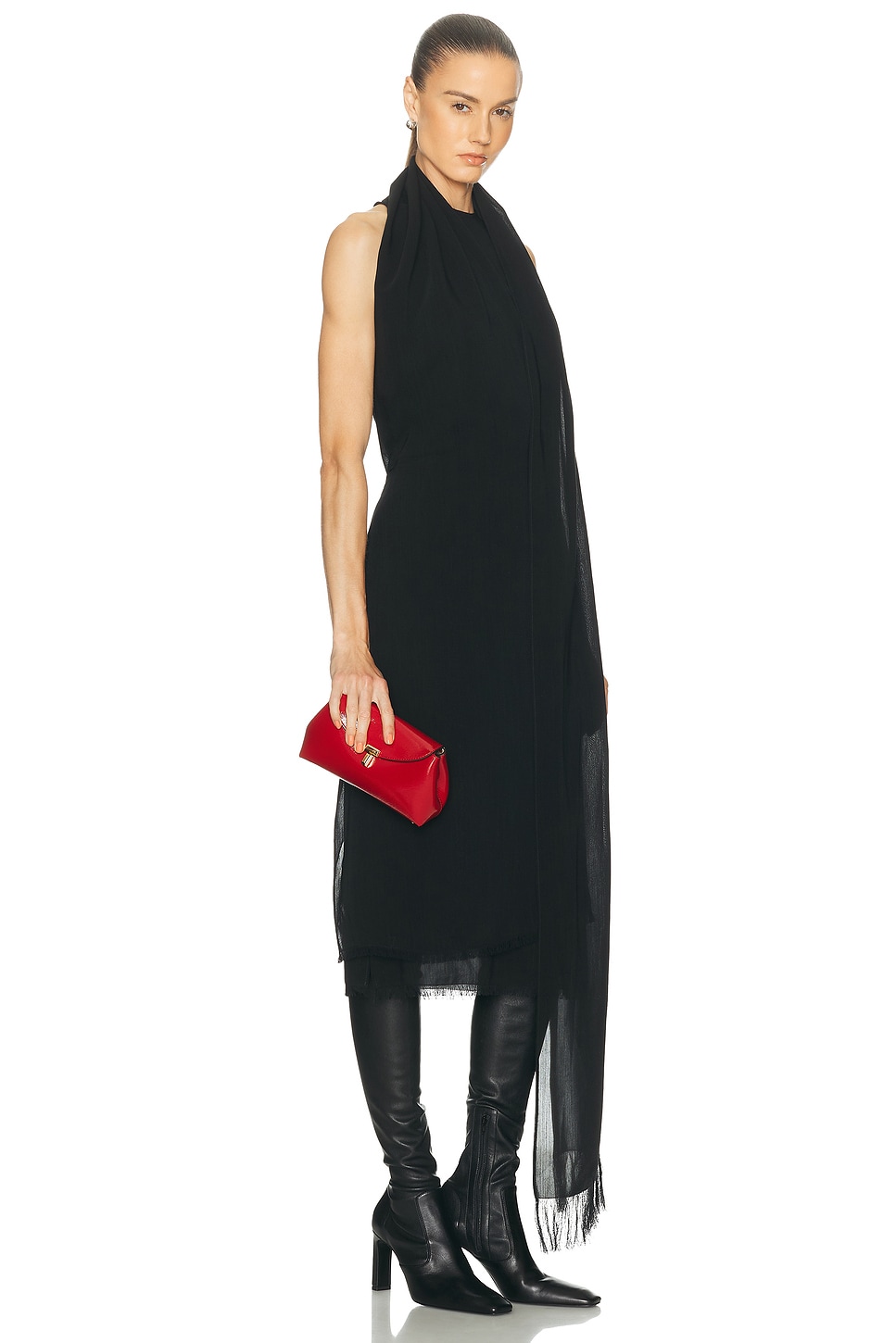 Totême Mini T-lock Naplack Clutch In Red
