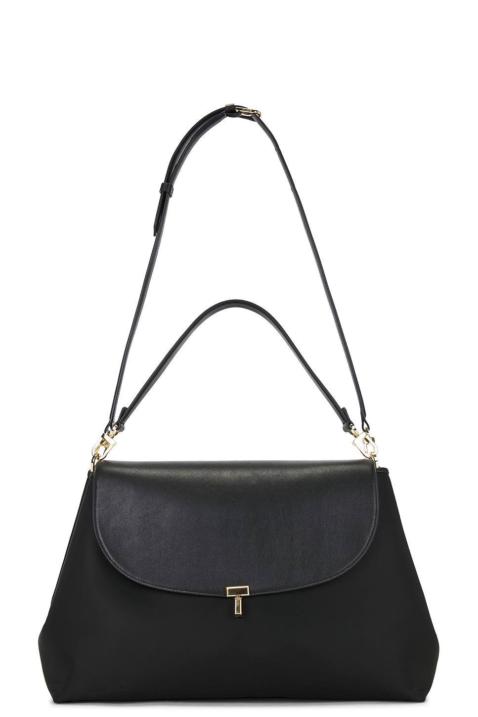 Totême T-lock Nylon Satchel Bag In Black