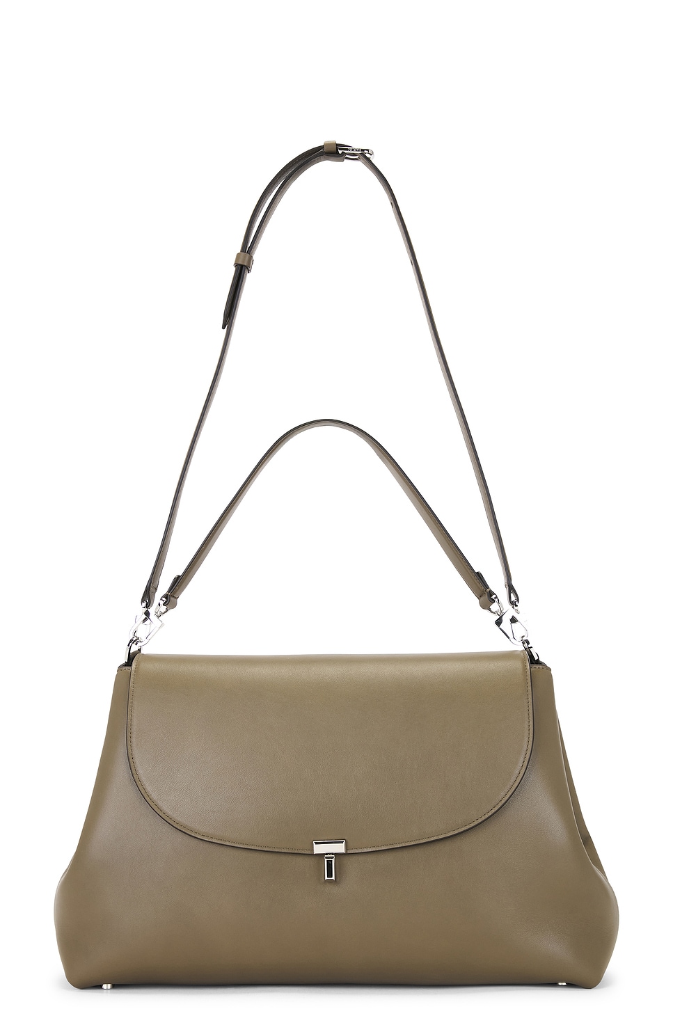 Totême T-lock Leather Satchel Bag In Brown