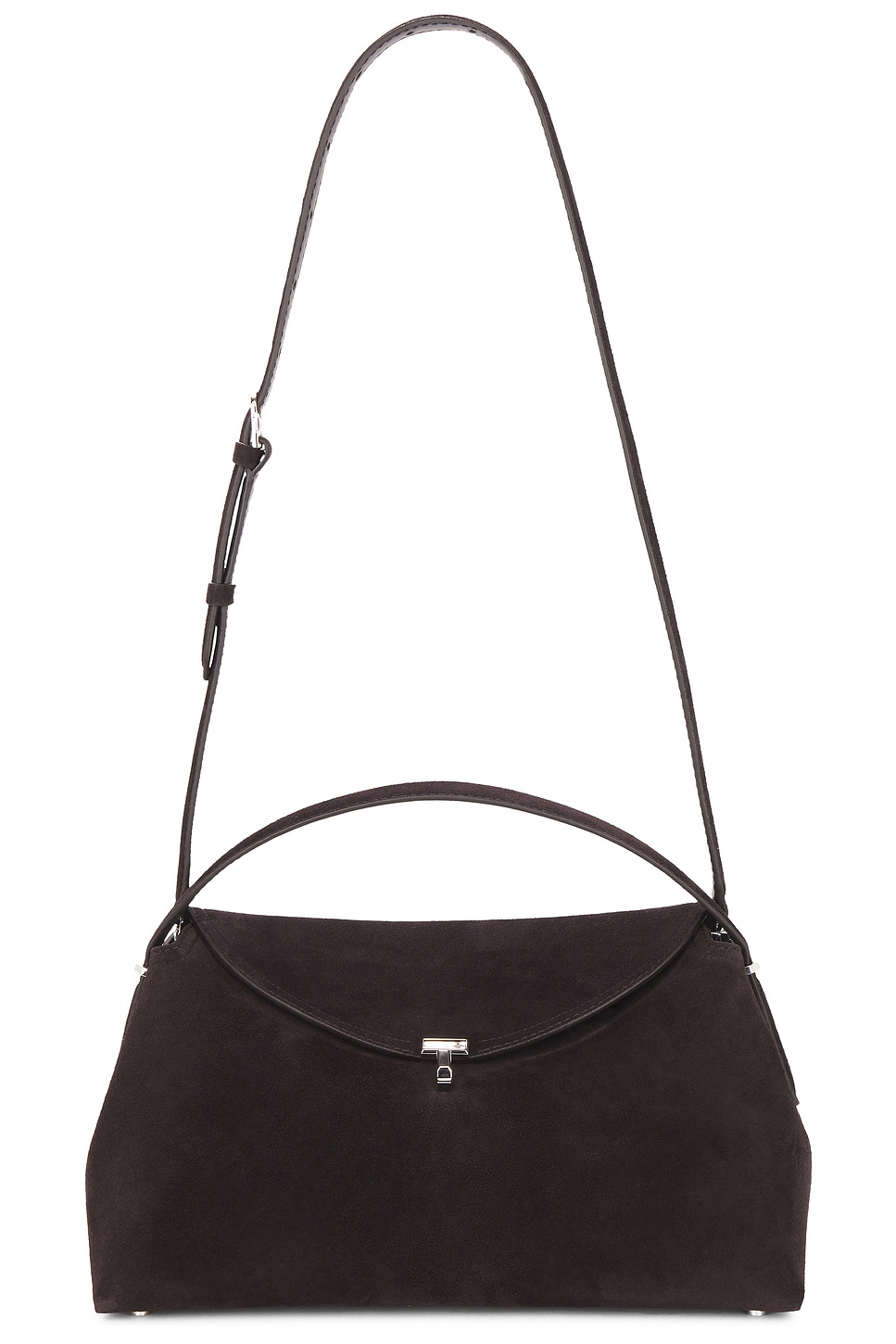Toteme T-Lock Suede Top Handle Bag