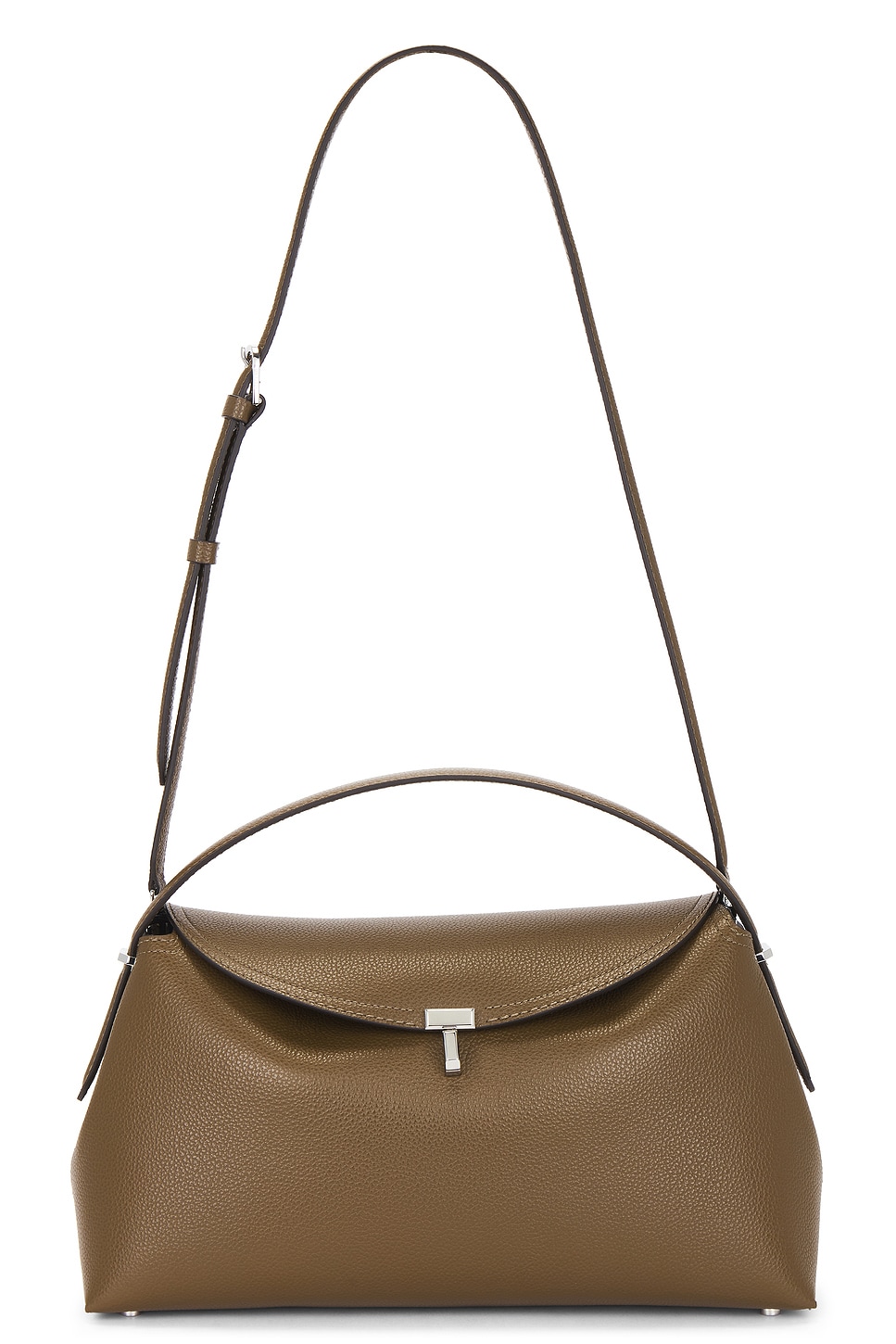 Toteme T-Lock Grained Leather Top Handle Bag