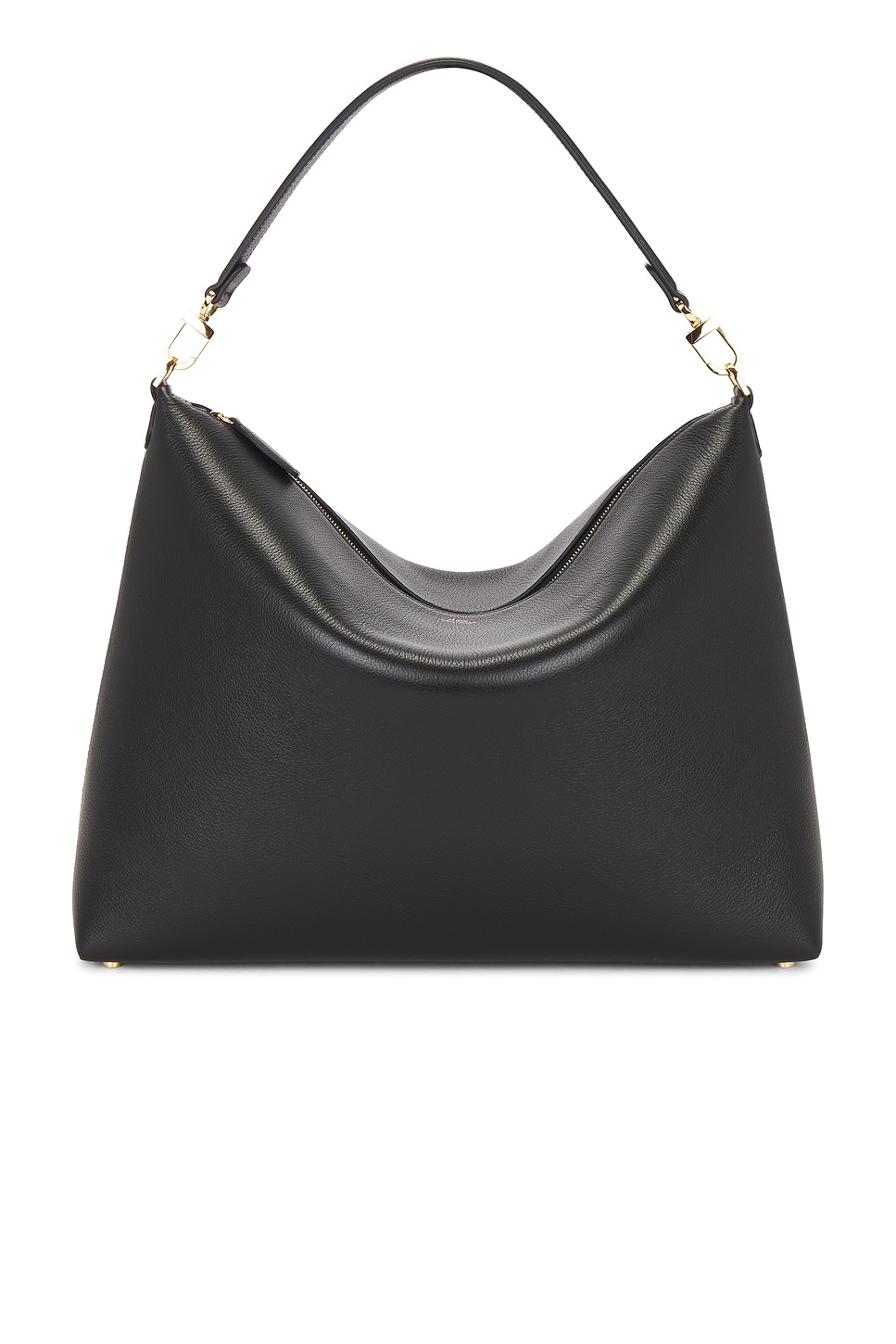 Totême Suede Leather Shoulder Bag With Detachable Handle In Black