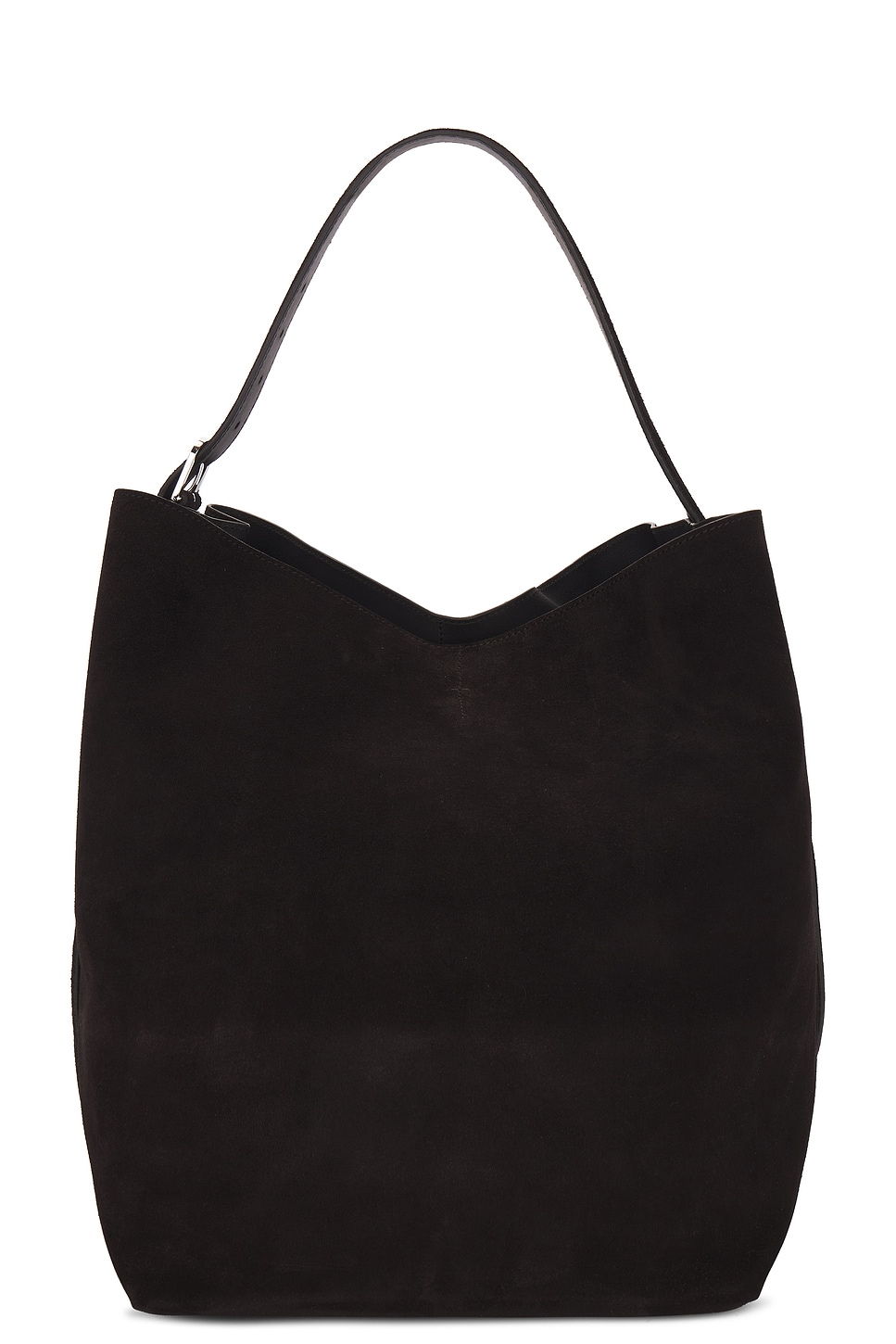 Totême Large Belted Suede Tote Bag In Espresso
