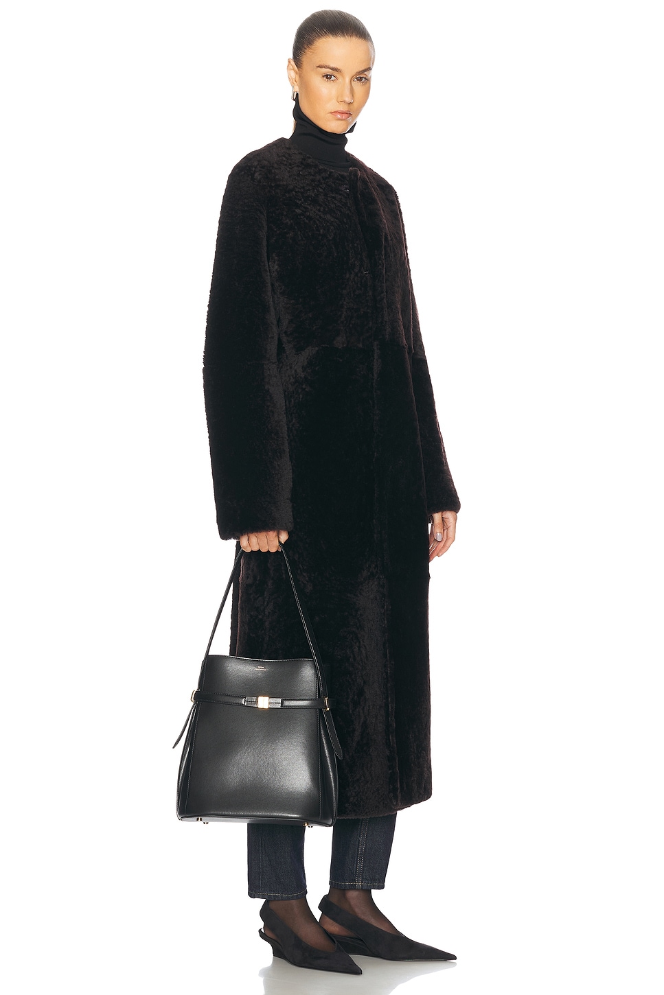 Totême Belted Bucket Bag In Black