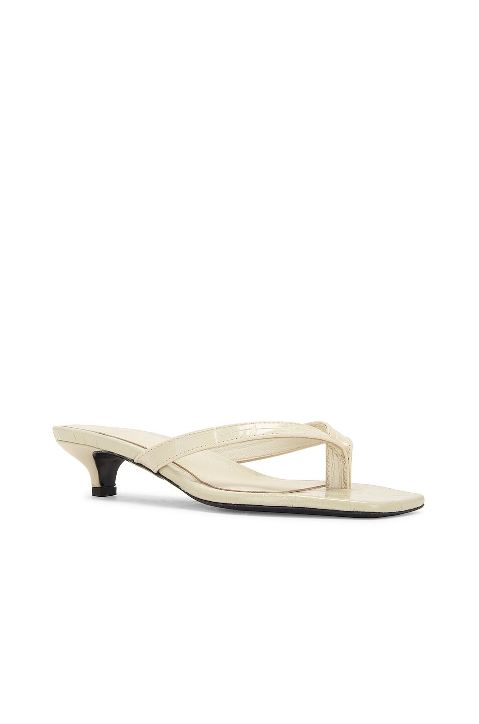 Toteme The Flip-Flop Heel in Sand Croco | FWRD