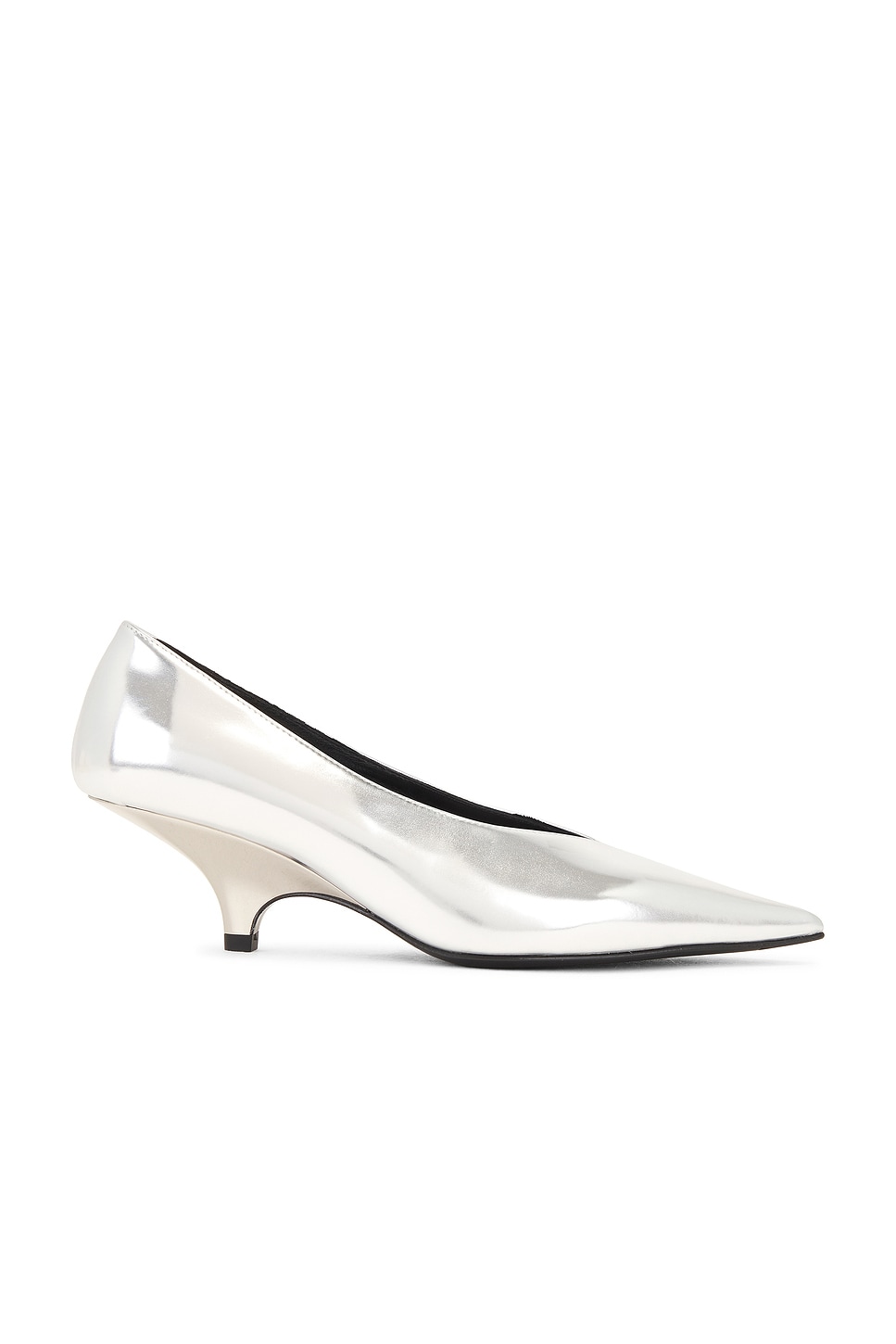 Image 1 of Toteme Wedge Heel Pumps in Mirror Silver