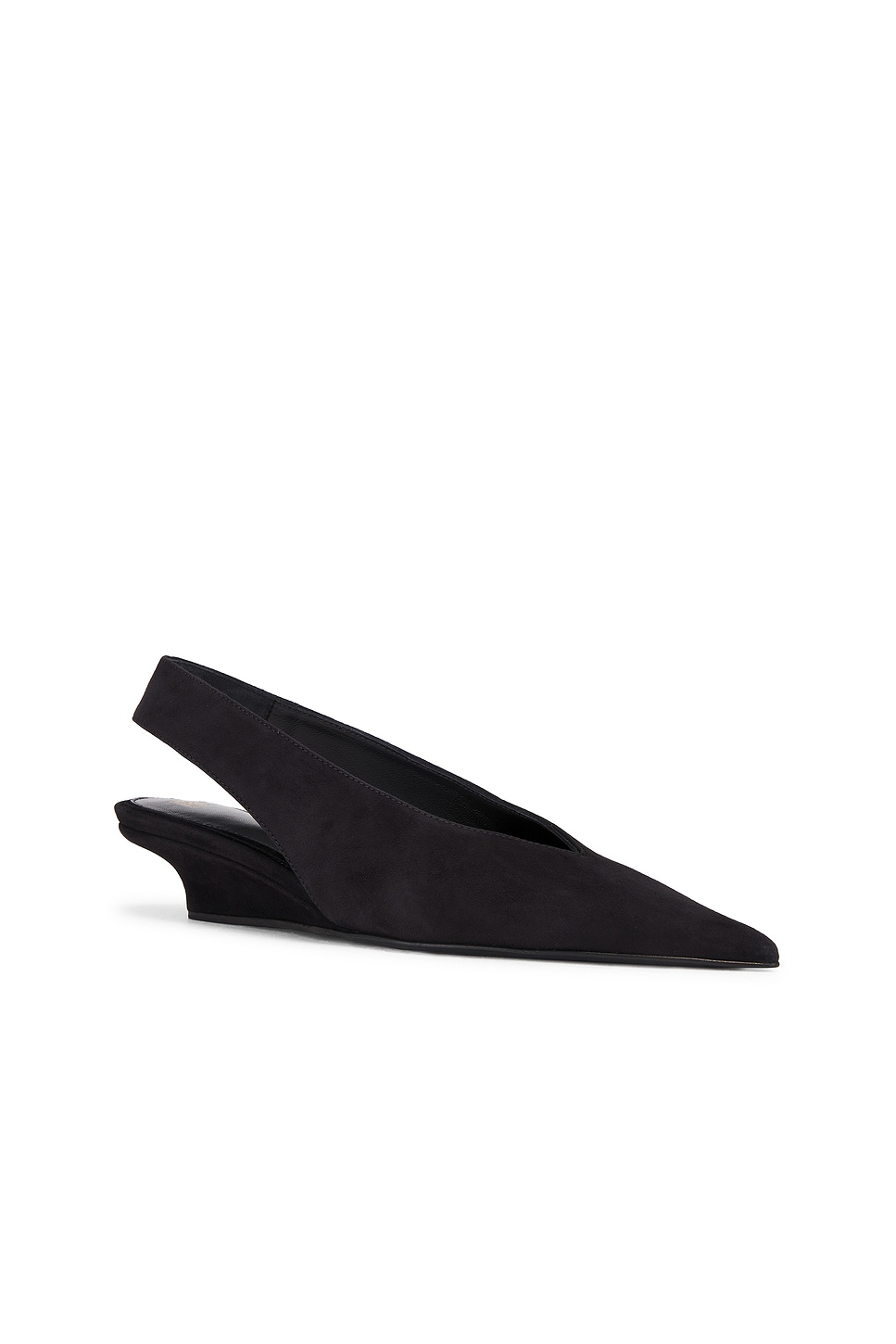 Totême The Suede Wedge-heel Slingback Black In Black