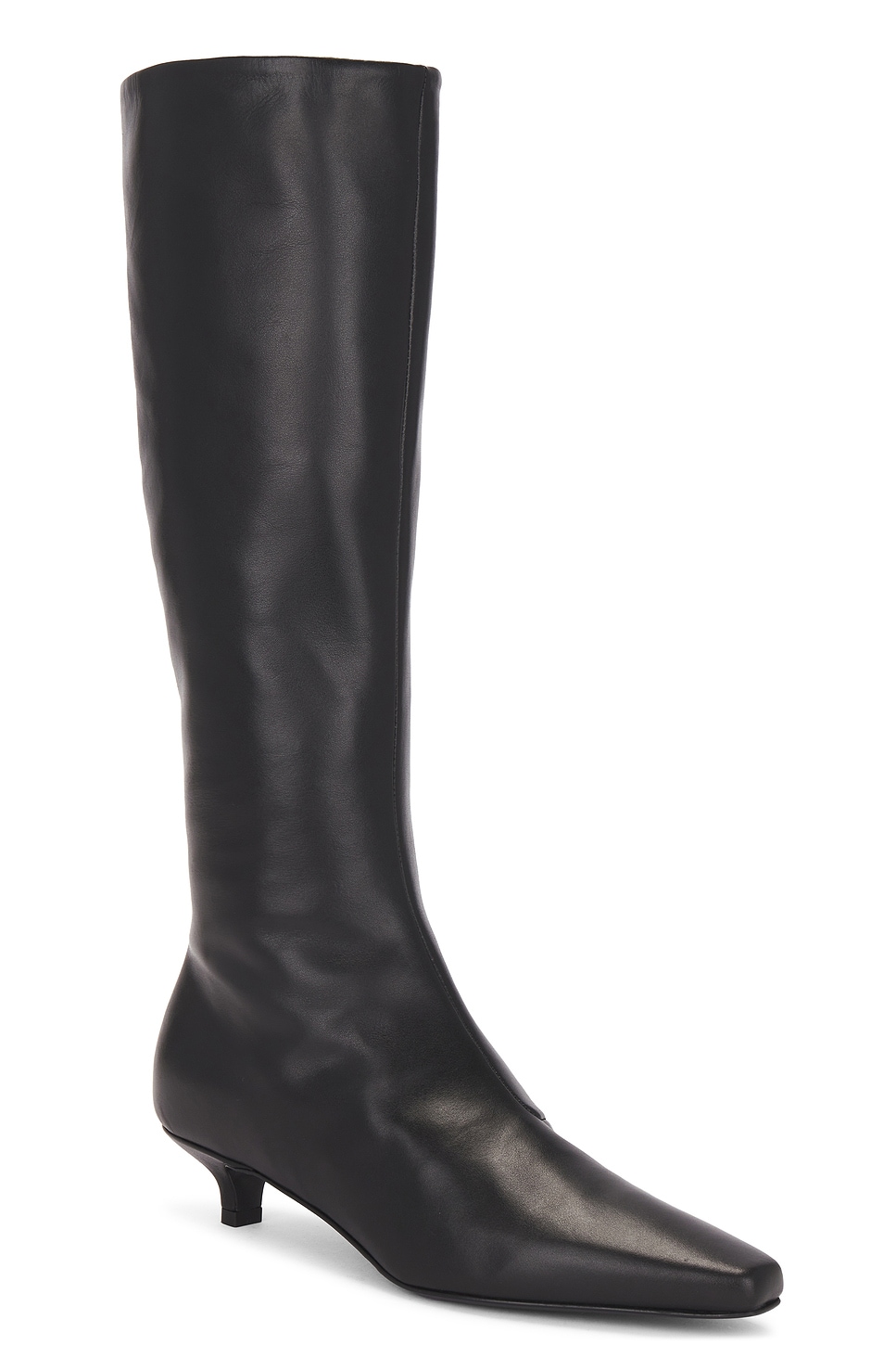 Shop Totême The Slim Knee High Boot In Black